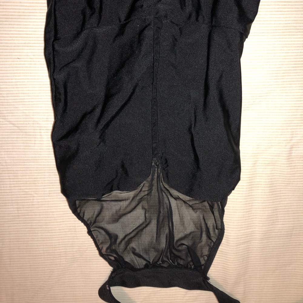 Black halter top mesh leotard